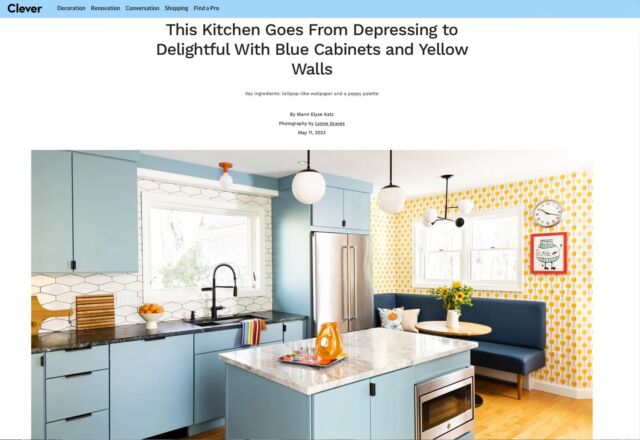 This Kitchen Goes From Depressing to Delightful With Blue Cabinets